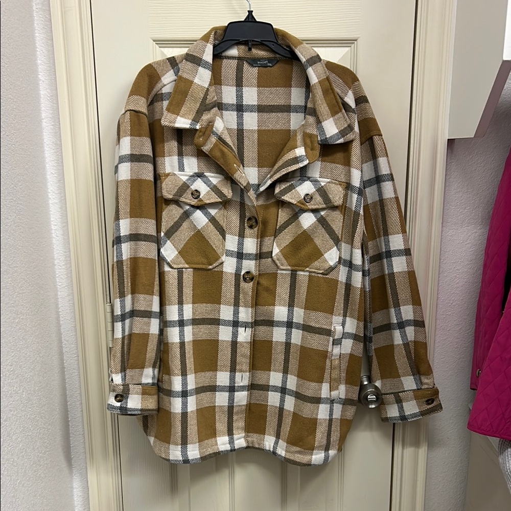 Plaid Button-Up Jacket